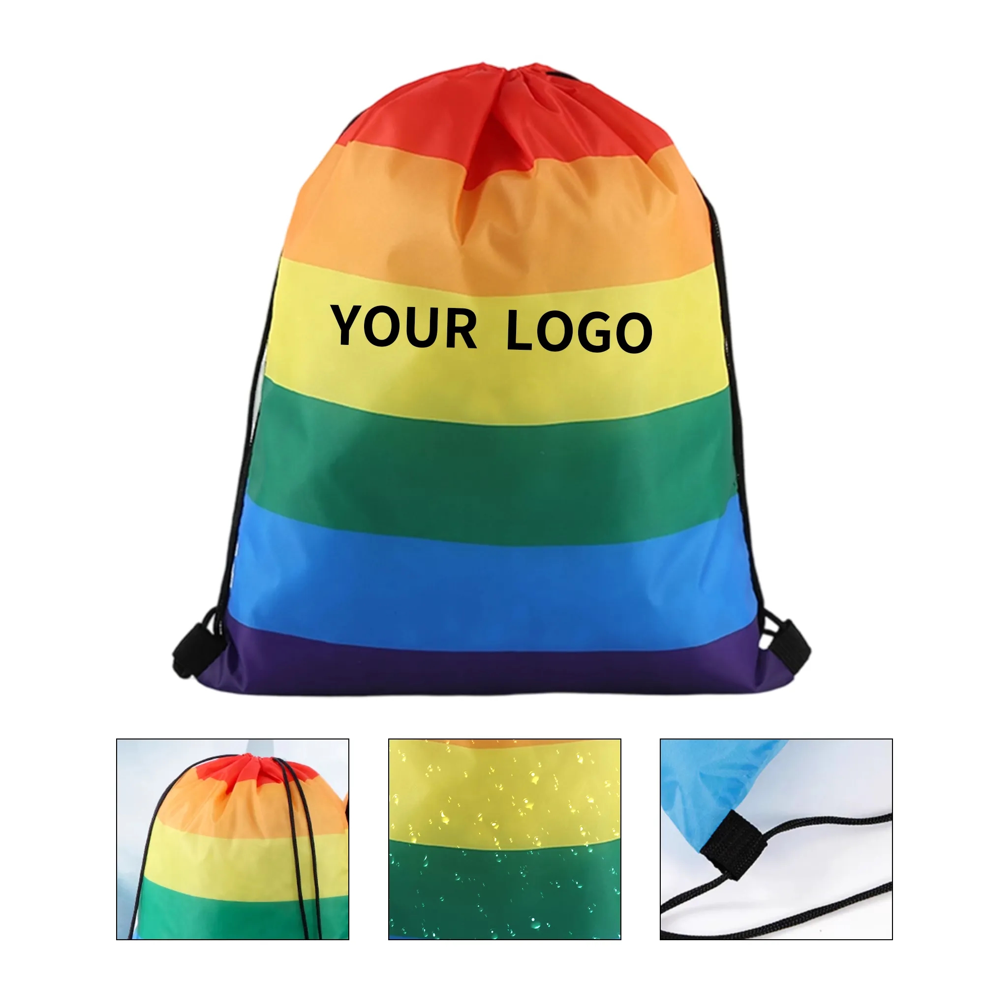 Rainbow Pride Drawstring Backpack 2