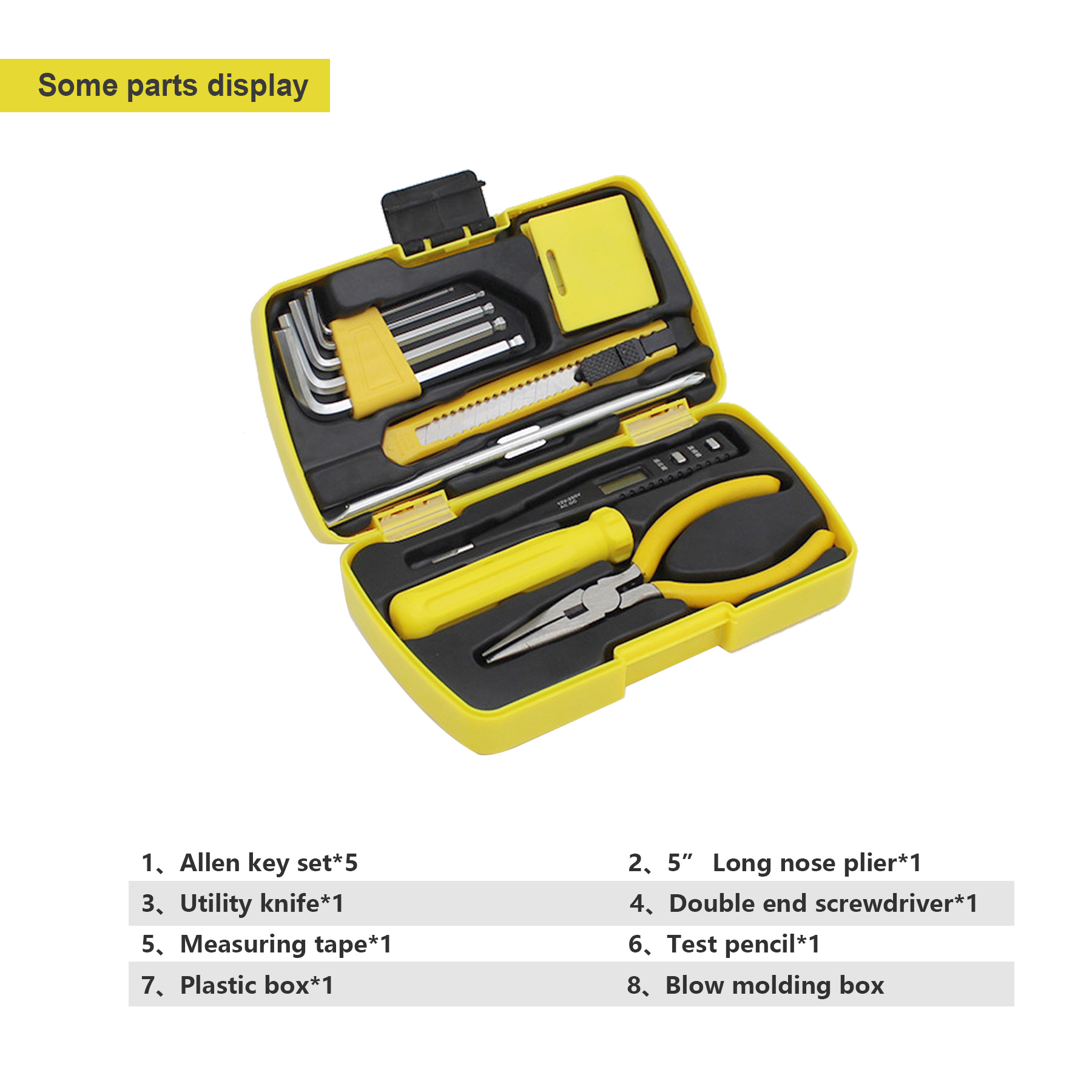 HandyPro 10pc Mini Furniture Tool Set with Hex Keys, Utility Knife, and Pliers 9