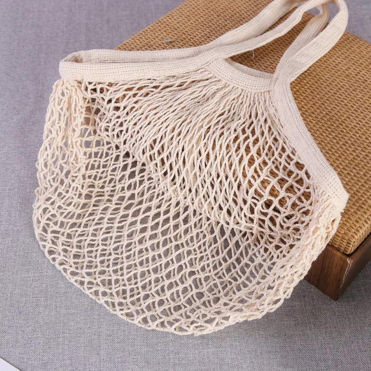 Ecology Reusable Cotton Mesh Grocery Bags, custom tote bag with logo imprint 2