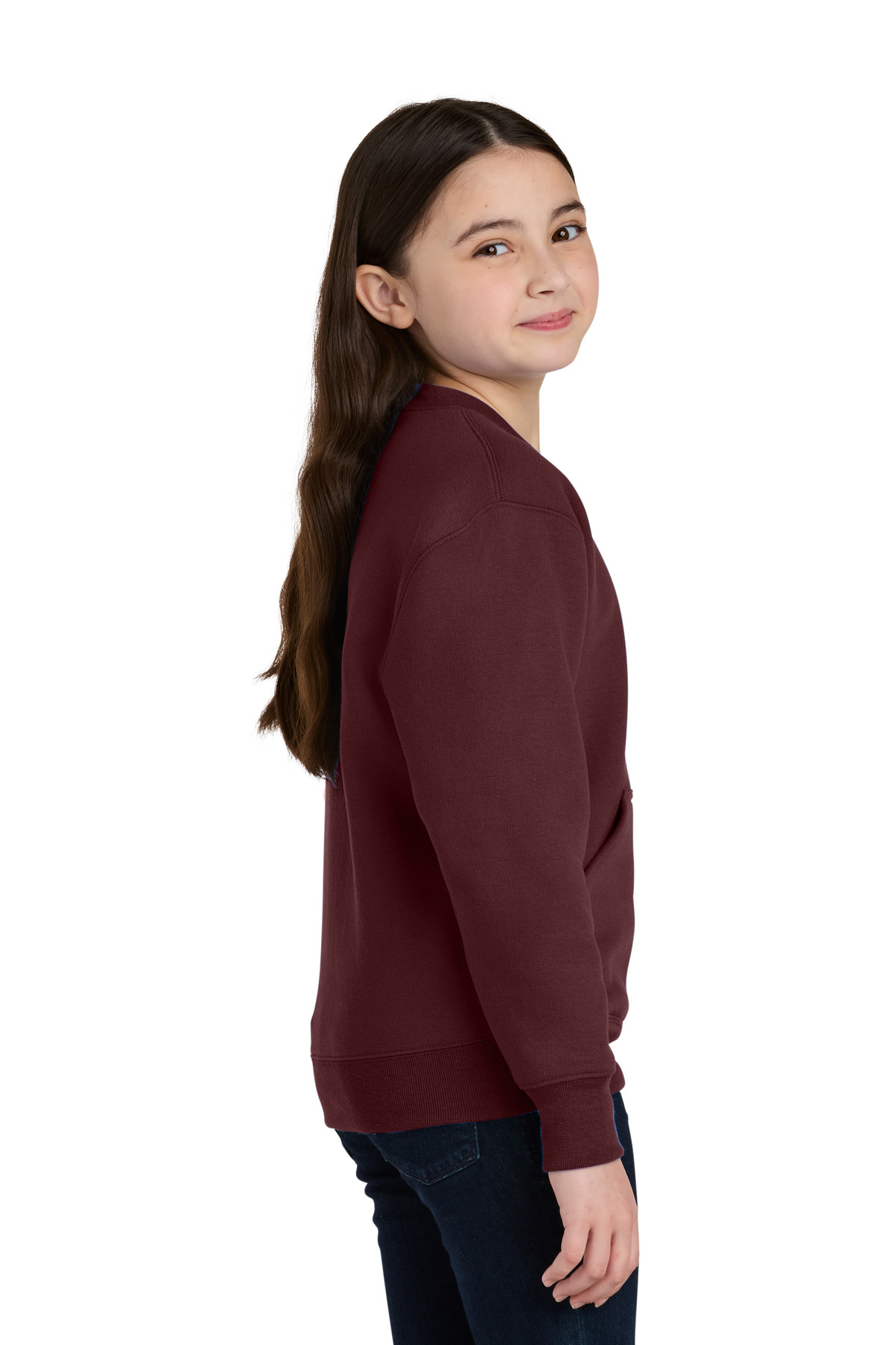 Port & Co Youth Core Fleece Crewneck Pocket Sweatshirt PC78YPKT 17