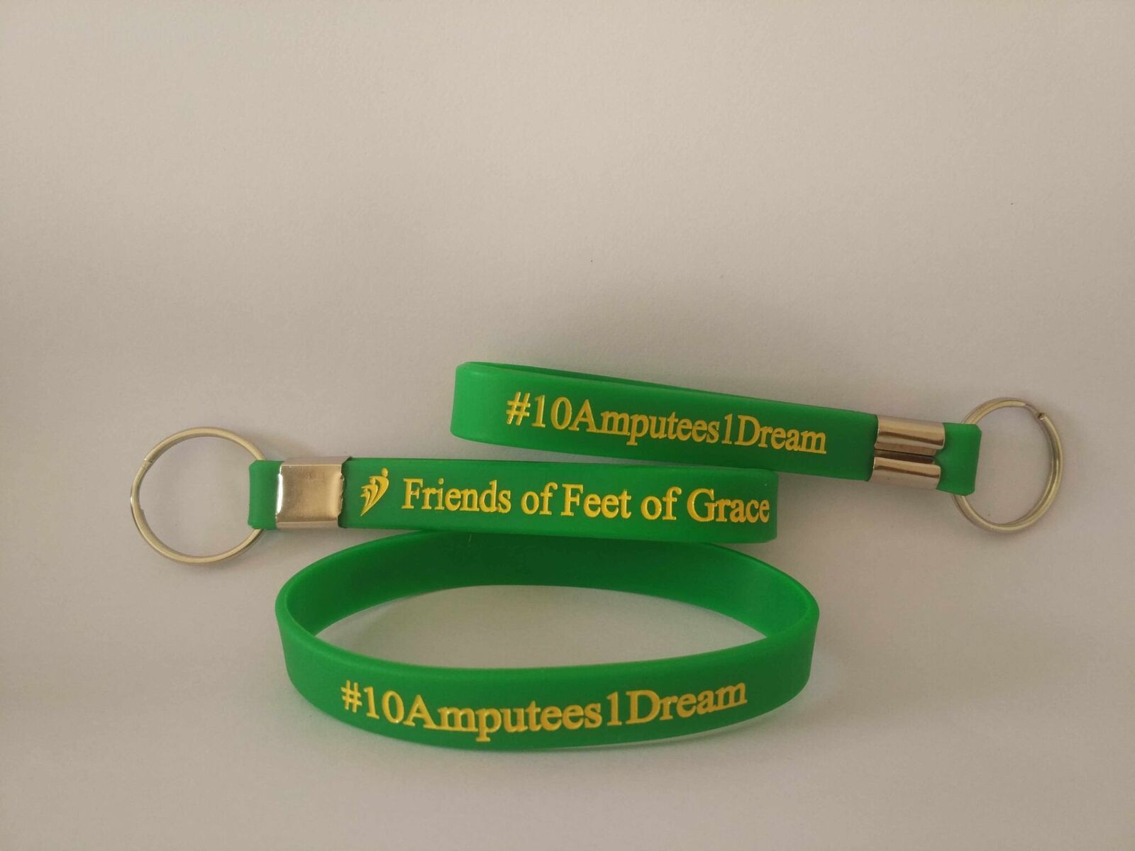 1/2 Inch Printed Silicone Wristband Keychain 2