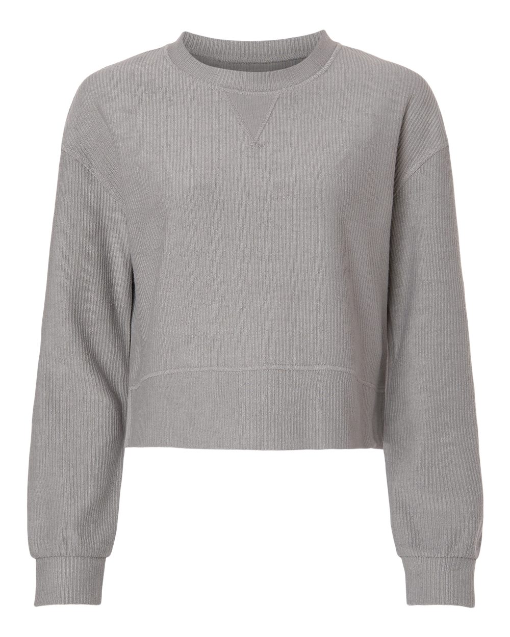 Women's Ribbed Knit Cropped Boxy Crew - BW5102 42