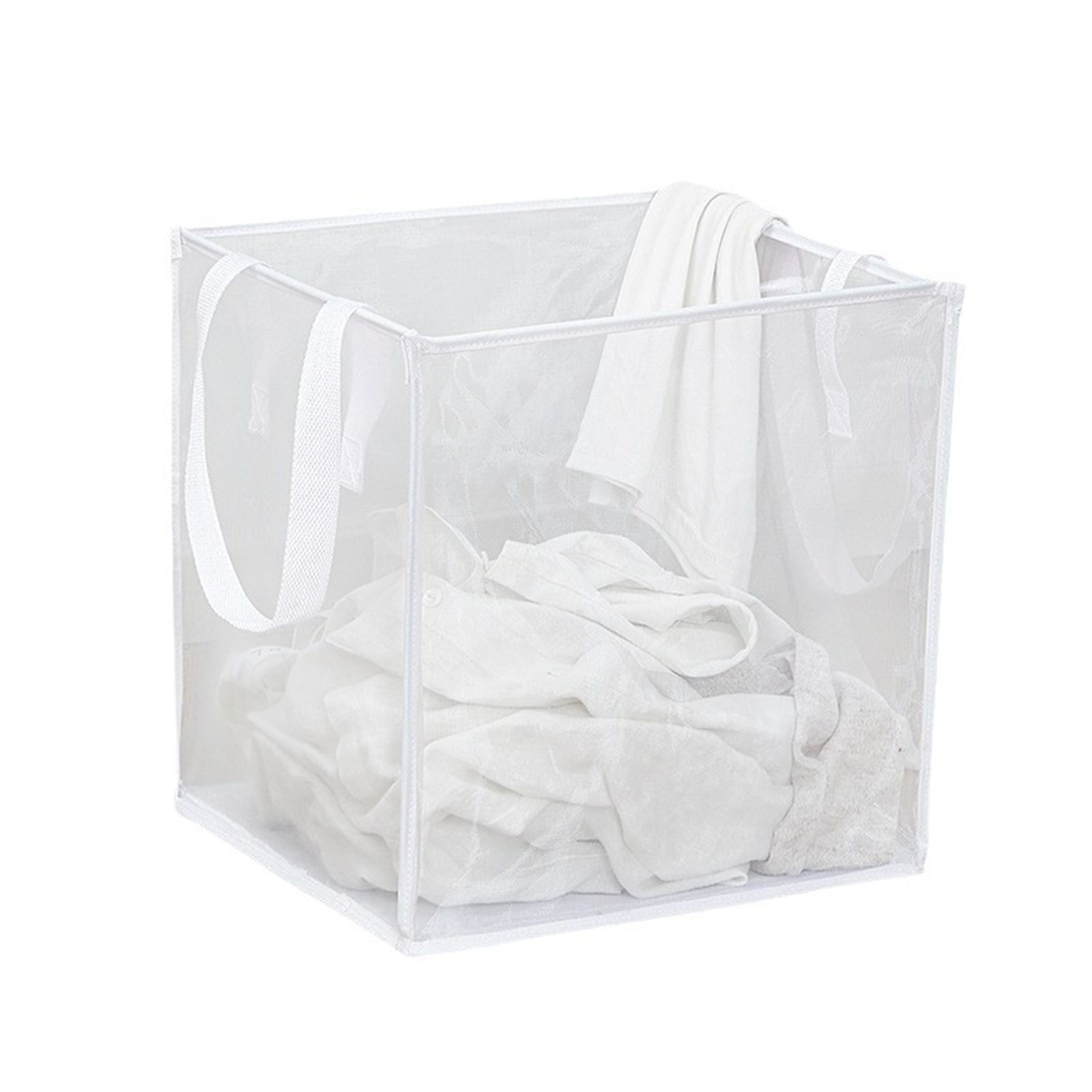 Home Foldable Laundry Basket - Airy Mesh Storage Bag 4