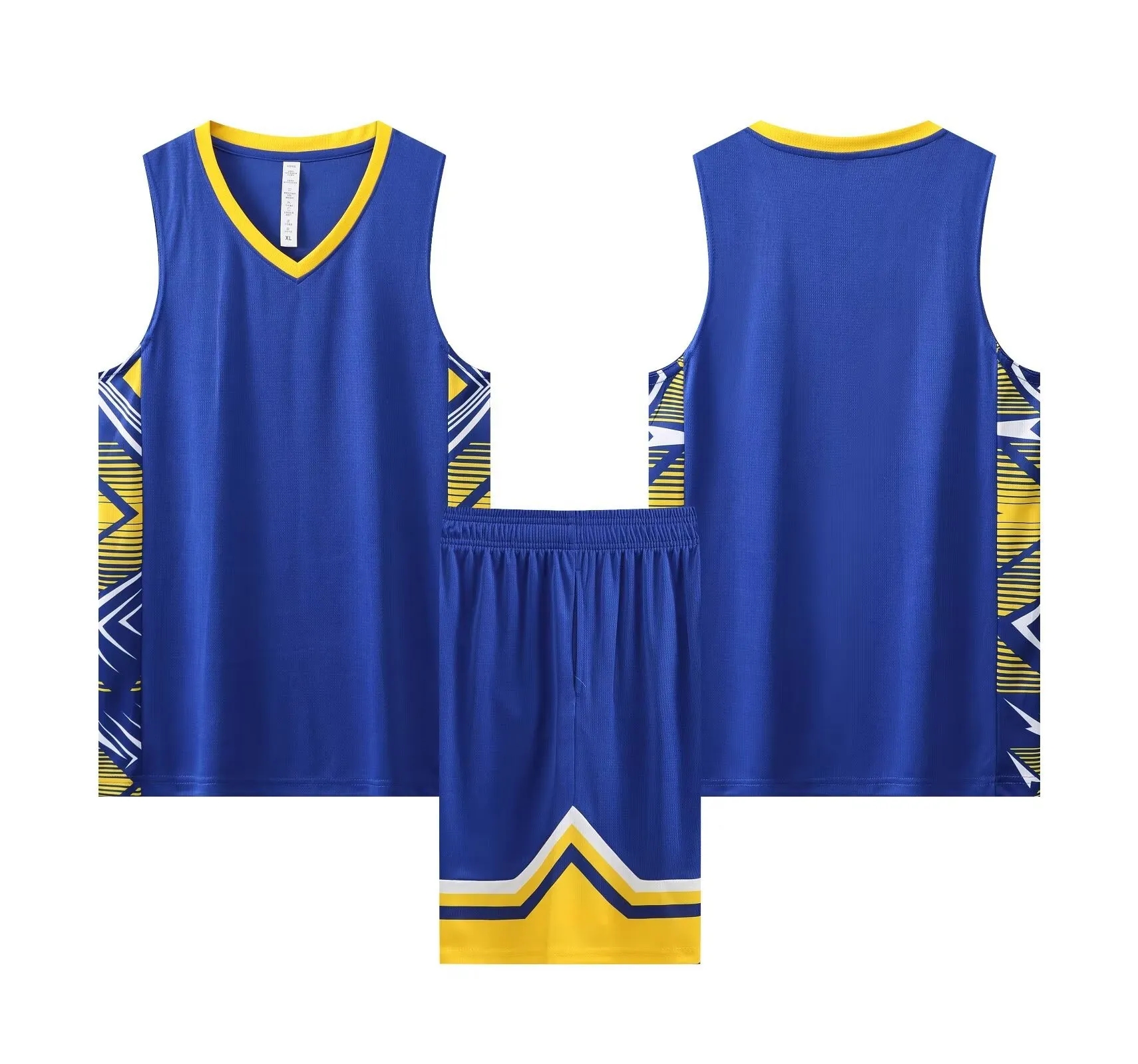 Boys Basketball Uniform V-Collar Jersey and Short 5
