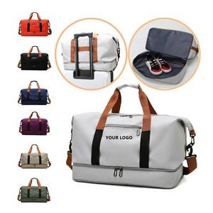 Women Sports Travel Duffel Bag Weekender Overnight Bag with Wet Pocket 2