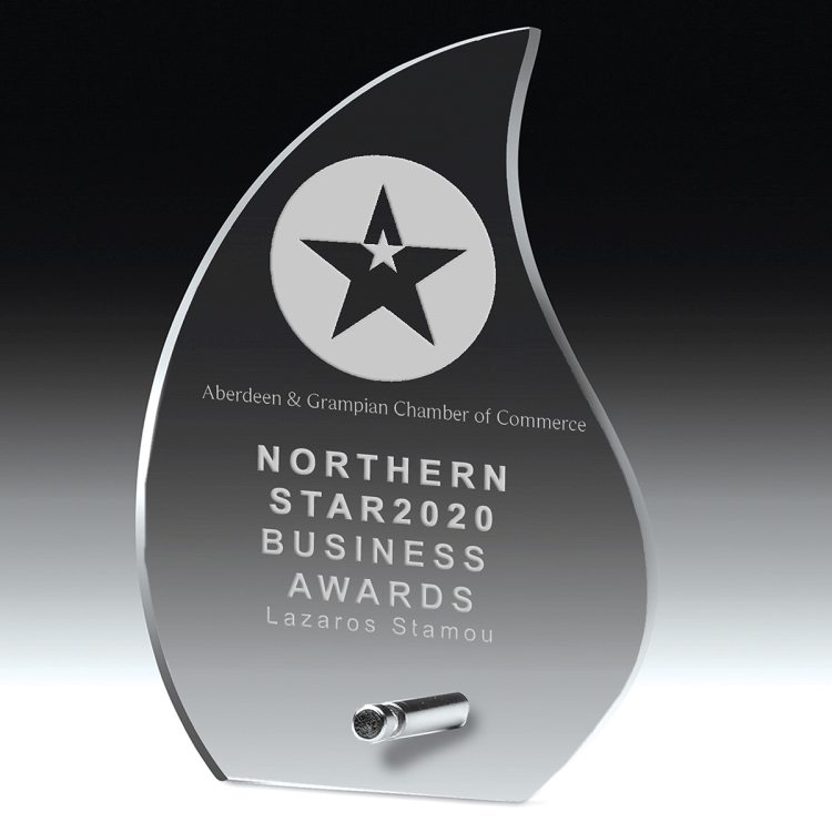 Flame Award (5 5/8" x 8" x 1/2") - Laser Engraved 2