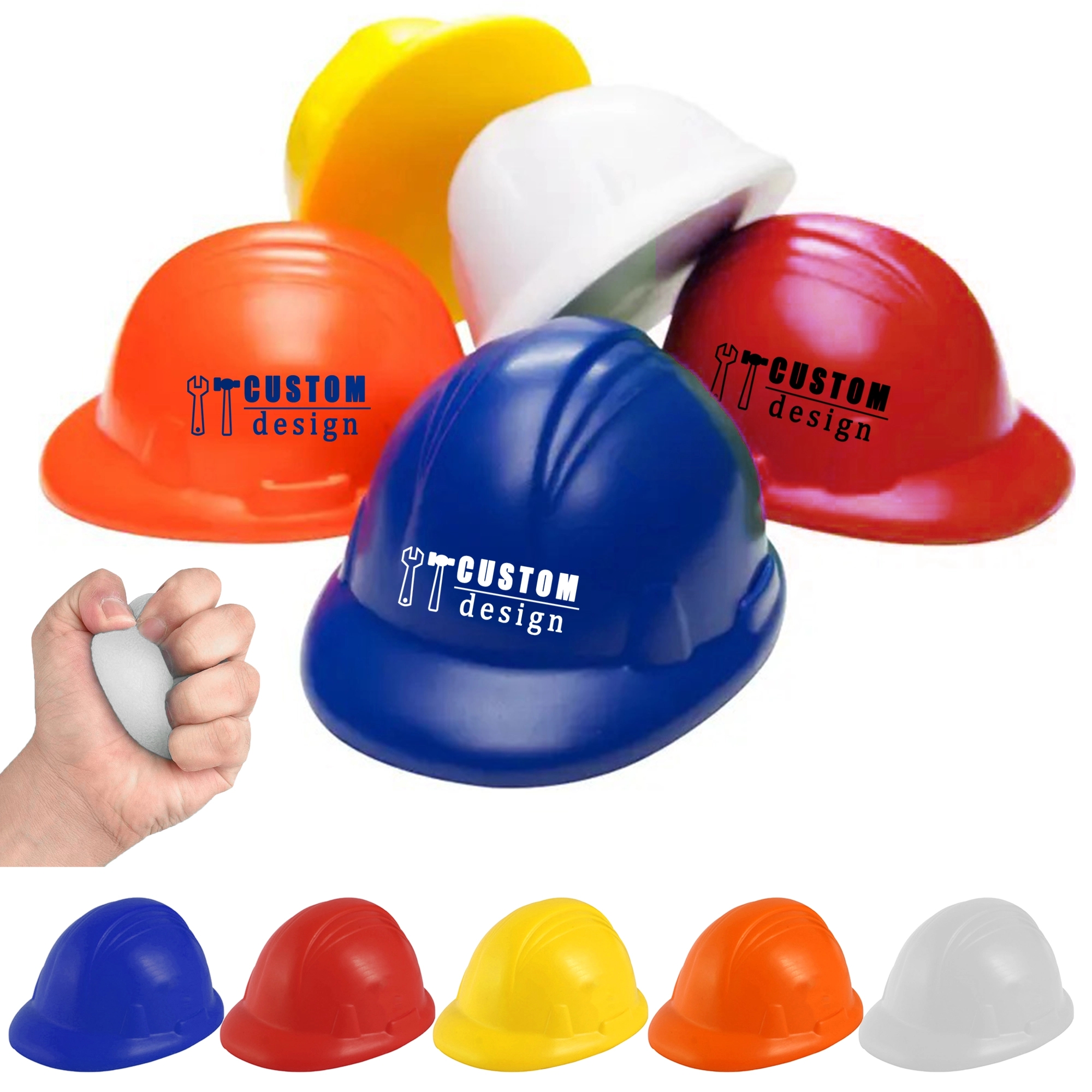 3.3" Stress Ball Reliever Safety Helmet Shape 11