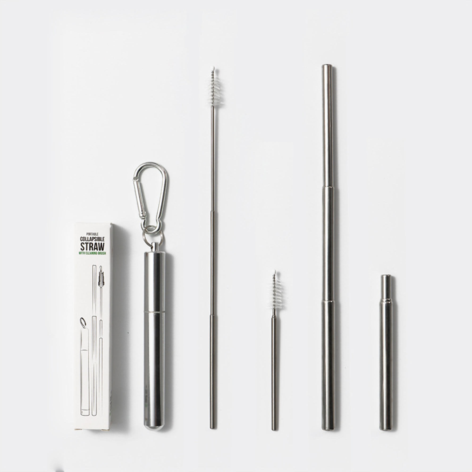 Portable Collapsible Straw w/Cleaning Brush 4