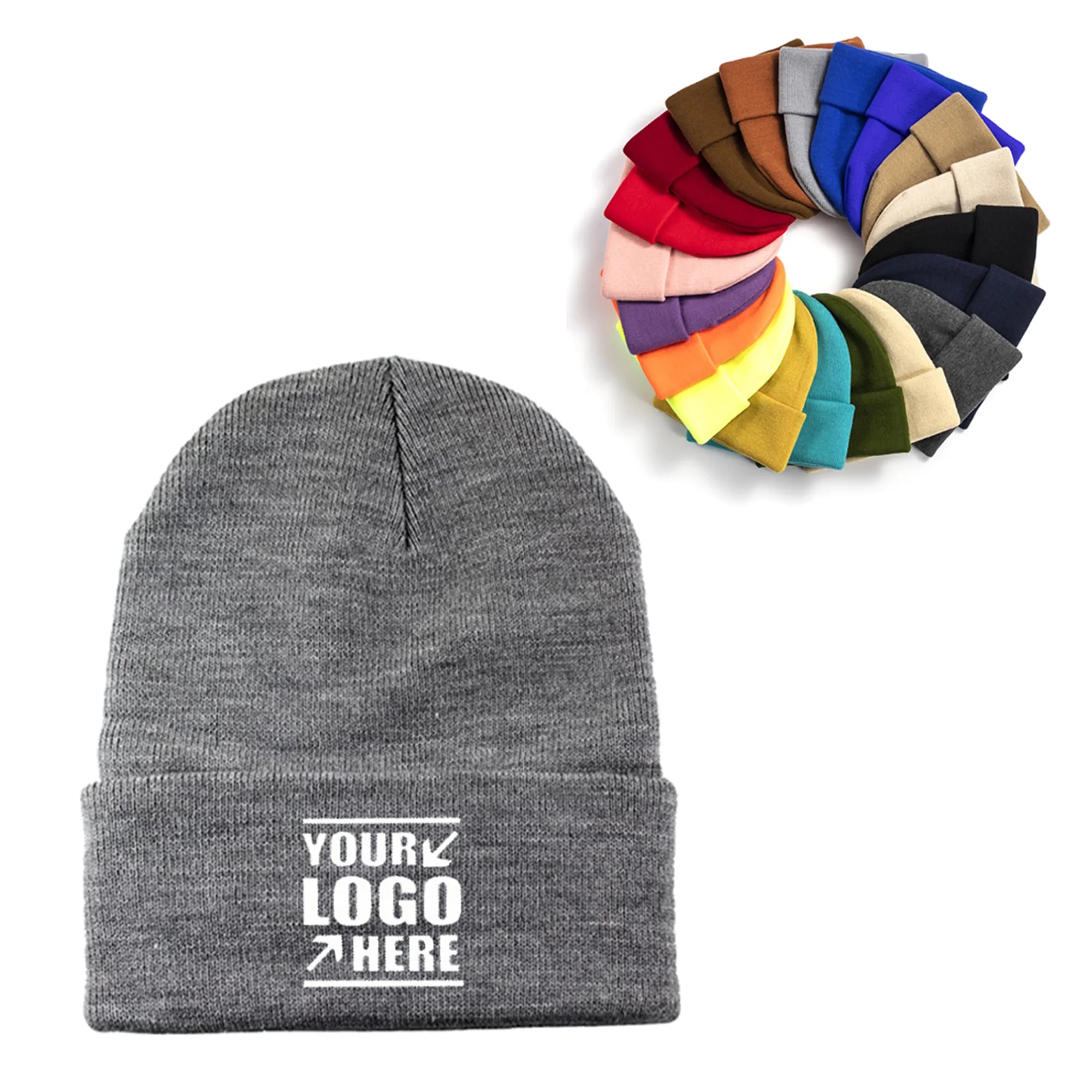 Warm Cozy Knitted Cuffed Skull Cap 2