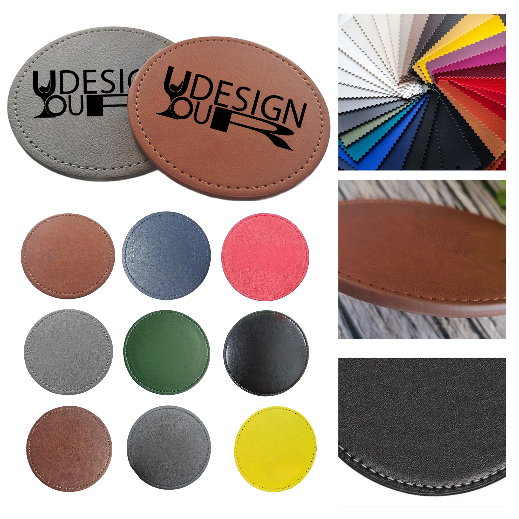Custom PU Leather Round Coaster 2