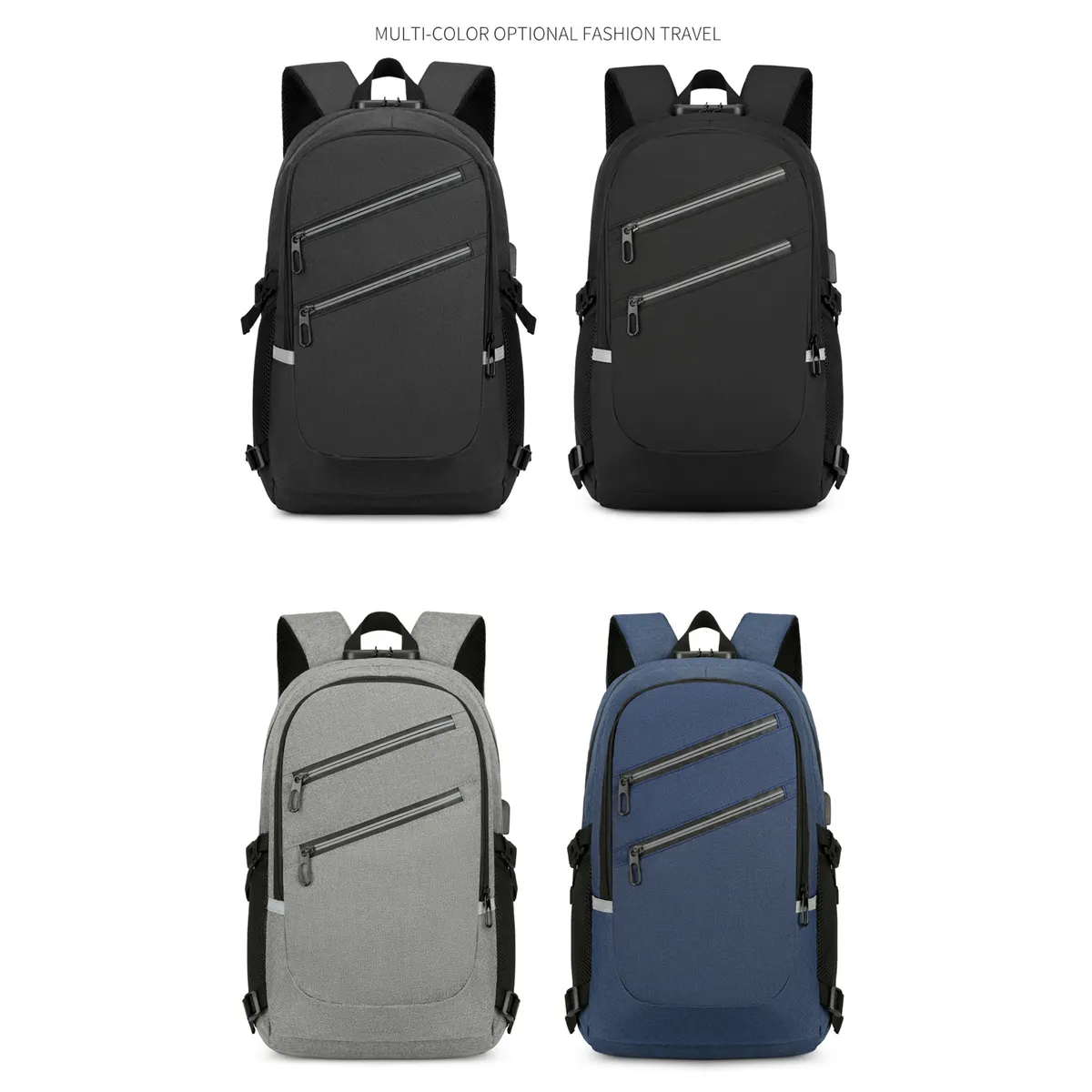 Daily Commute Combination Lock Travel Laptop Backpack 3