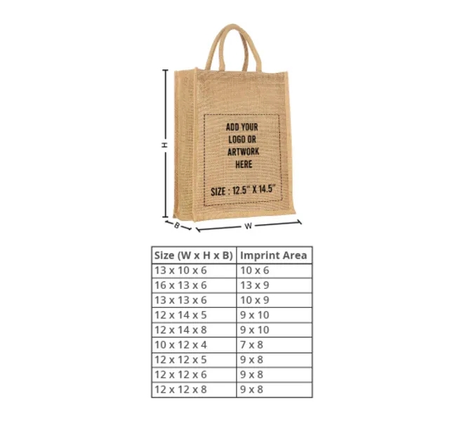 Jute Bags - Printed (Front and Back), custom tote bag with logo imprint 4