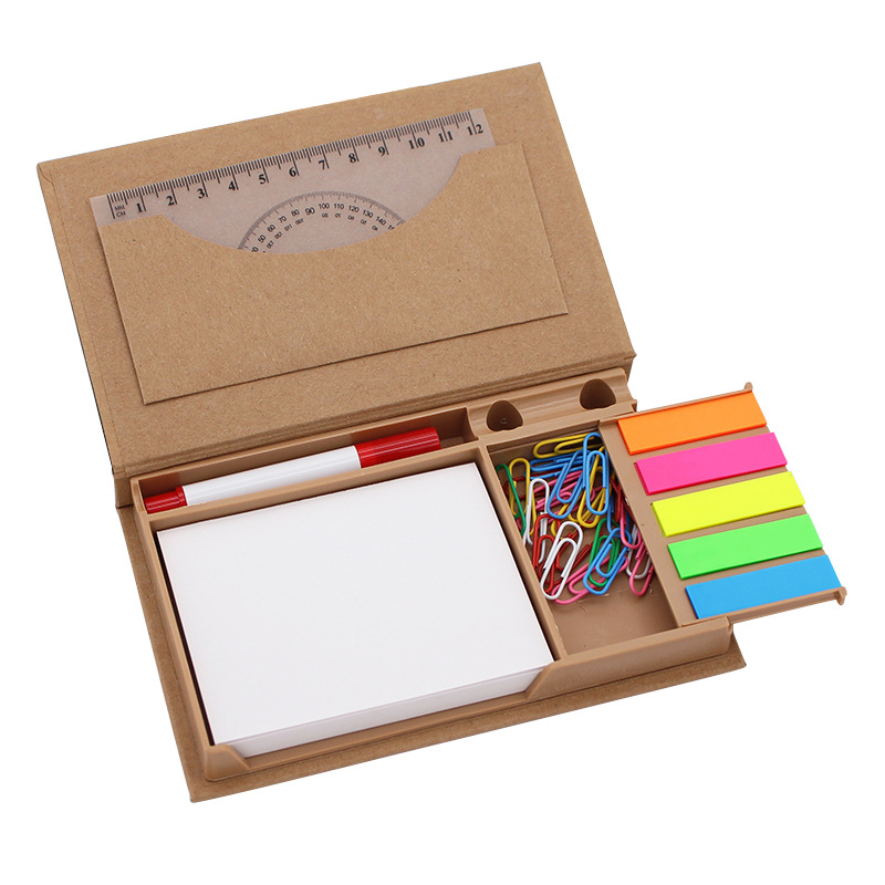 Kraft Paper Sticky Memo Note Set with Pen 1