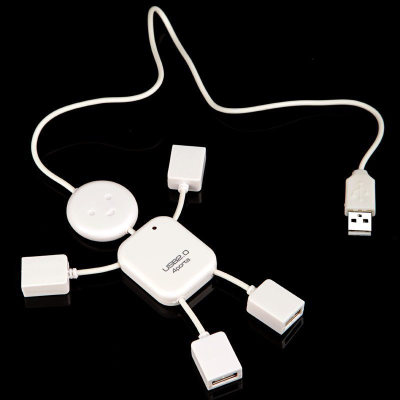 4 in 1 USB Cartoon Man Splitter 2