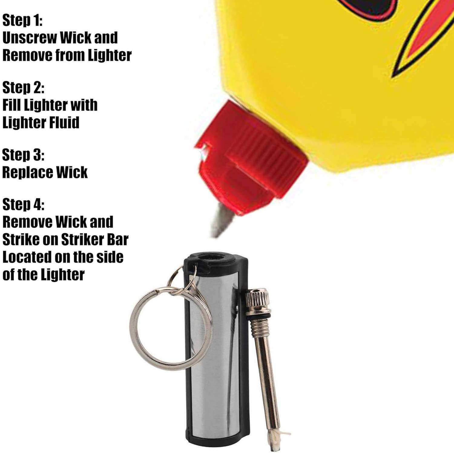 Metal Matches Lighter W/ Key Ring 4