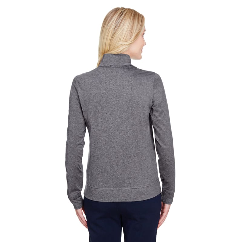UltraClub Ladies' Navigator Heather Performance Full-Zip 4