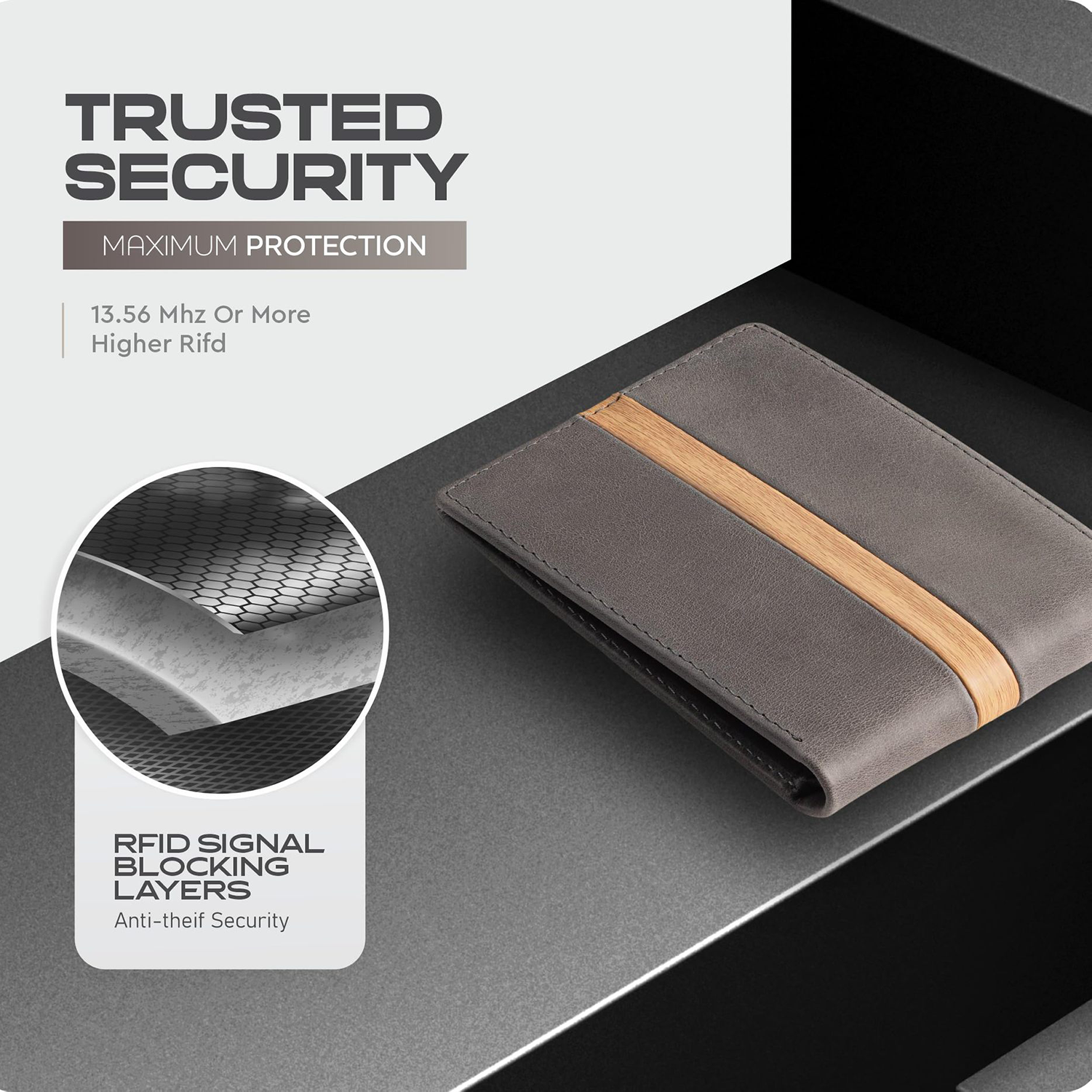 RFID Blocking Genuine Leather Wallet For Men 4