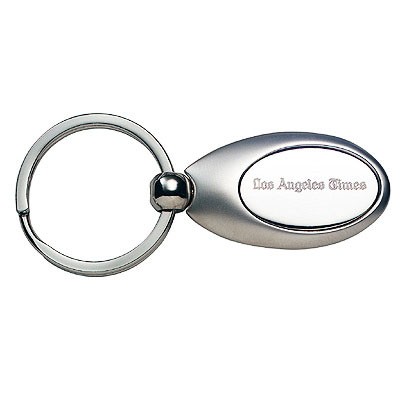 2 TONE OVAL METAL KEYRING 2