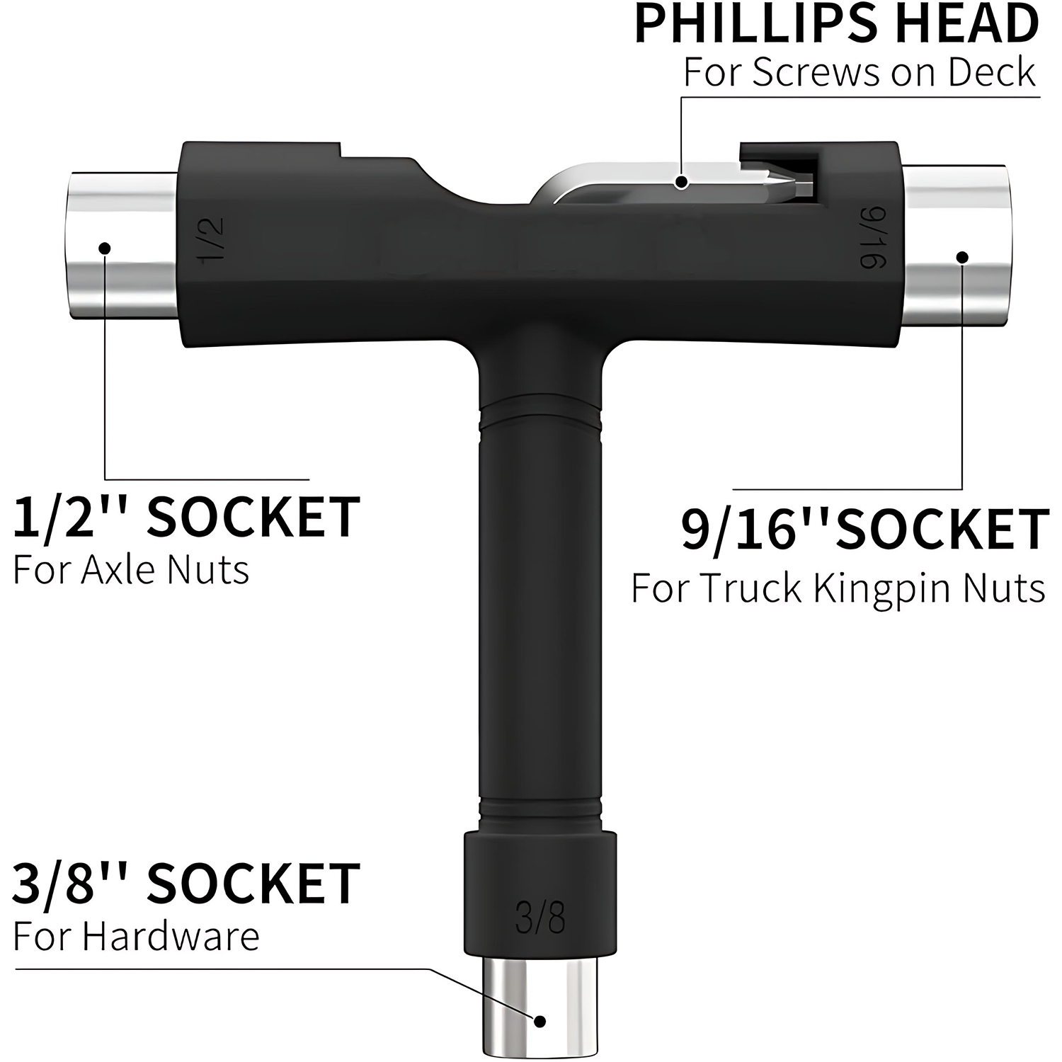 T & L Type 3-Hole Skateboard Wrench 4