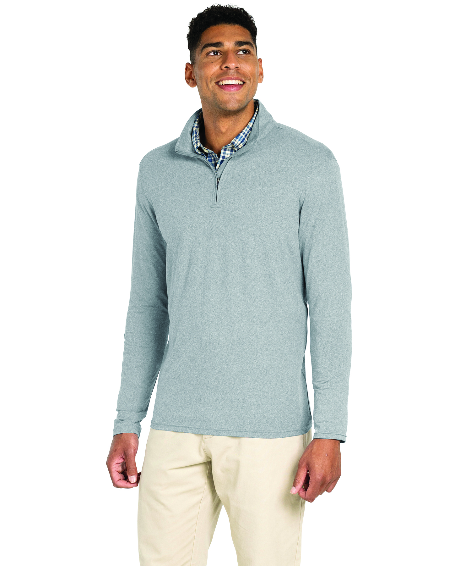 Men's Heathered Eco-Logic Stretch Quarter Zip, custom hoodie or sweatshirt with logo imprint 31