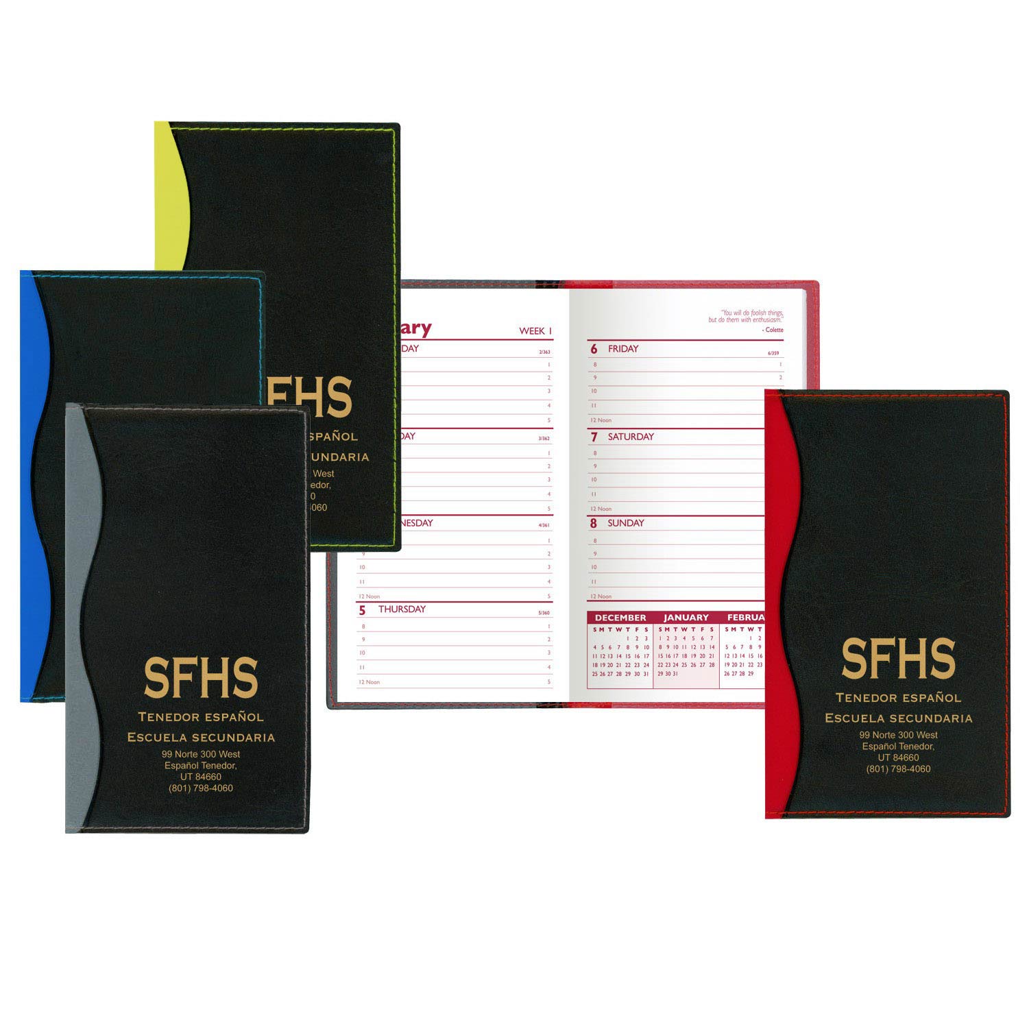 Soft Cover 2 Tone Vinyl Holland Series Weekly Planner w/o Map / 1 Color 2