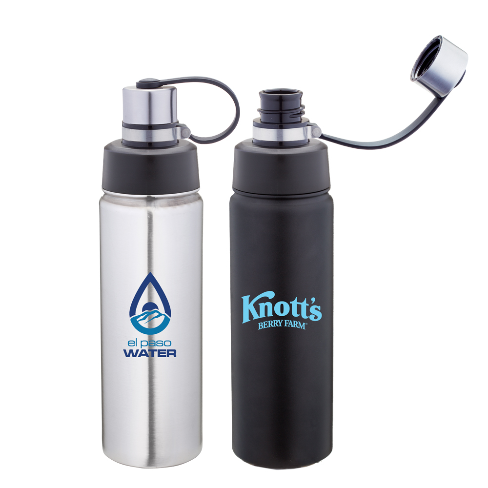 Glacier 20 Oz Double-Wall Stainless Bottle w/ Dual Open Lid 1