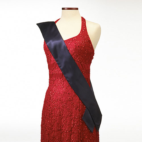 Navy Blue Satin Pageant Sash 2