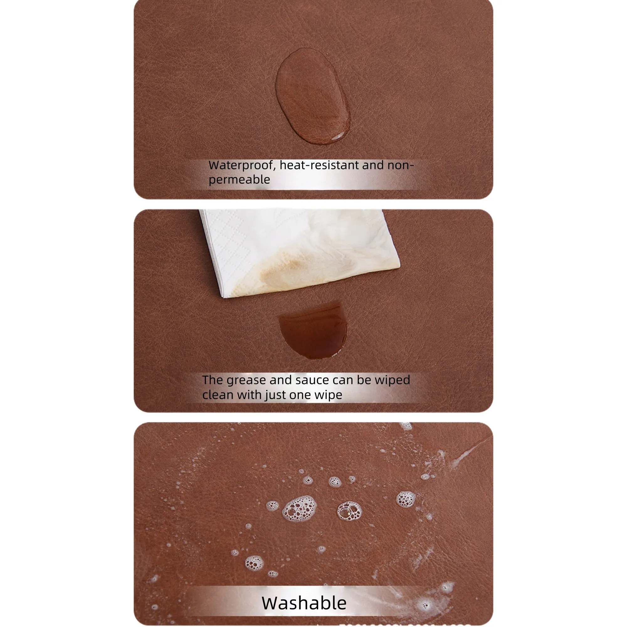 PVC Leather Placemat Double Side Non Slip Table Mats 6