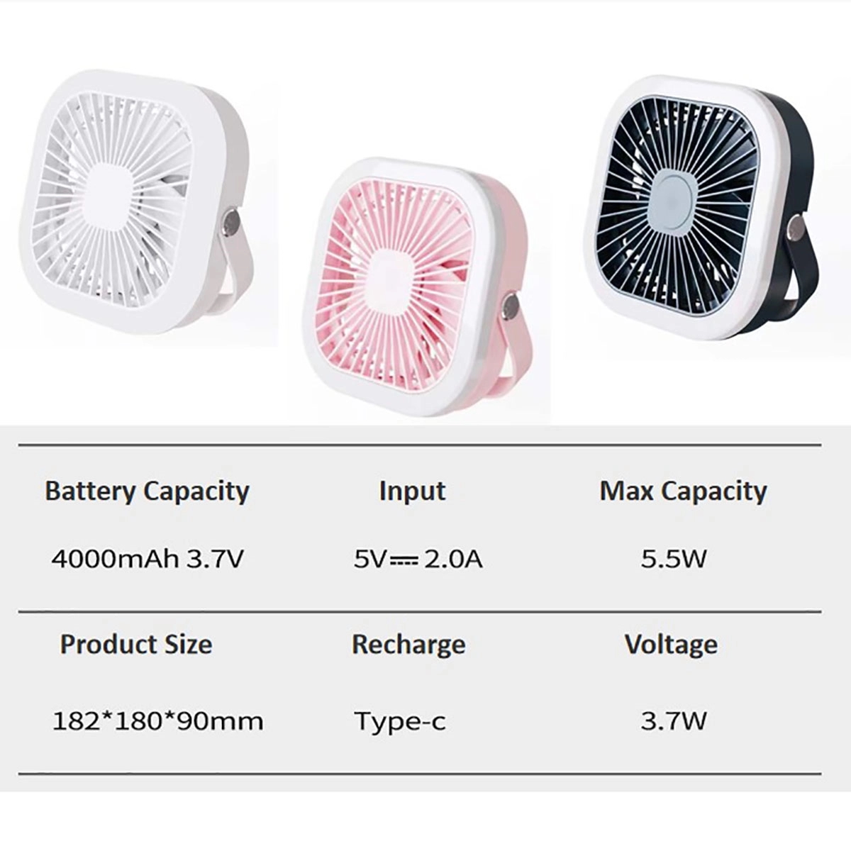 Portable Desk Fans With Led Light Hanging 2