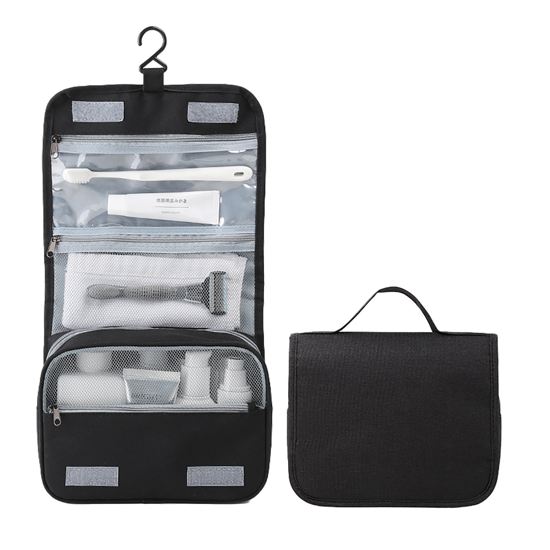 Travel Foldable Toiletry Bag With Hook 2