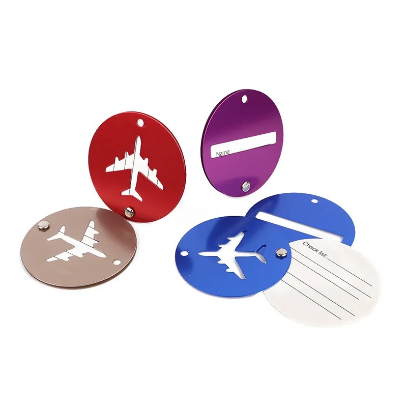 Circular Metal Luggage Tag 6