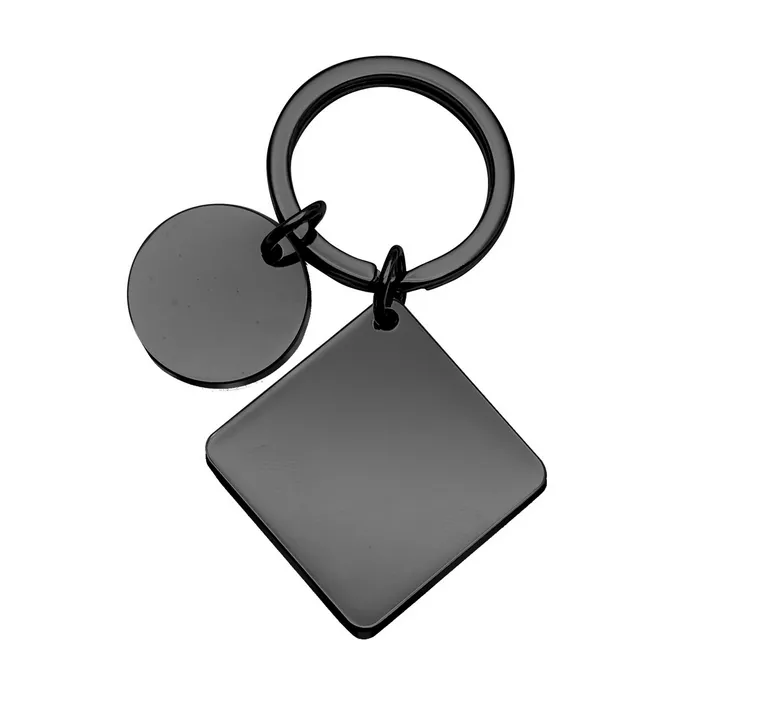 Square Stainless Steel Tag Key Chain 4