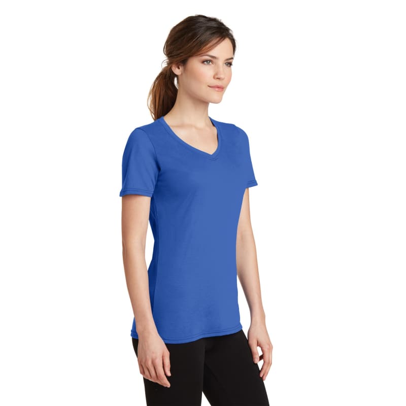 Port & Company Women's Performance Blend V-Neck Tee. 52