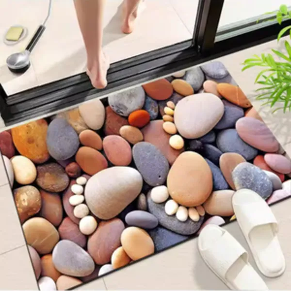 Custom Logo Anti Slip Absorbent Diatomite Shower Floor Mat 1