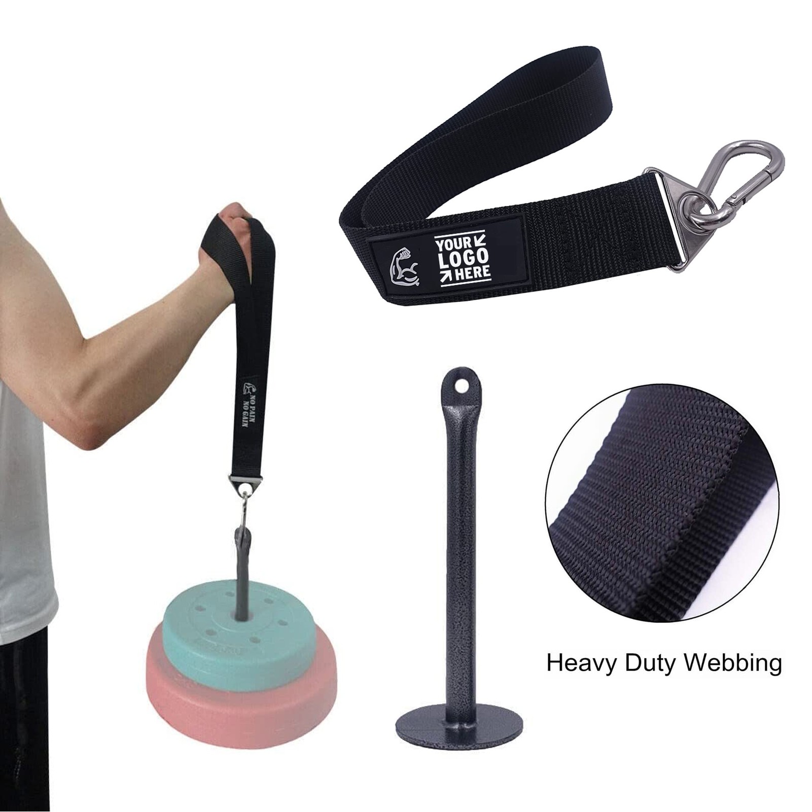 Black Arm Wrestling Training Strap Belt 2