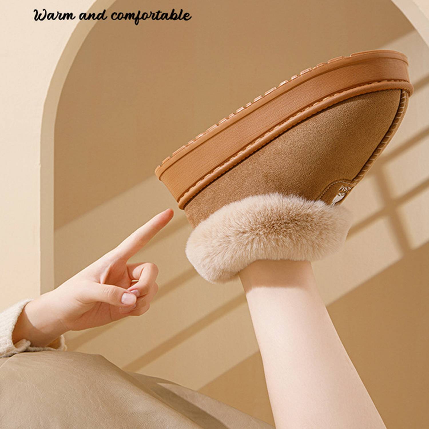 Winter Women Anti Slip Plush Fleece Slipper 23