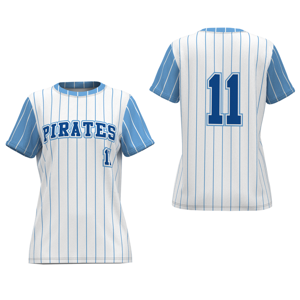 Women's Softball Crewneck Pinhole Mesh Jersey 1