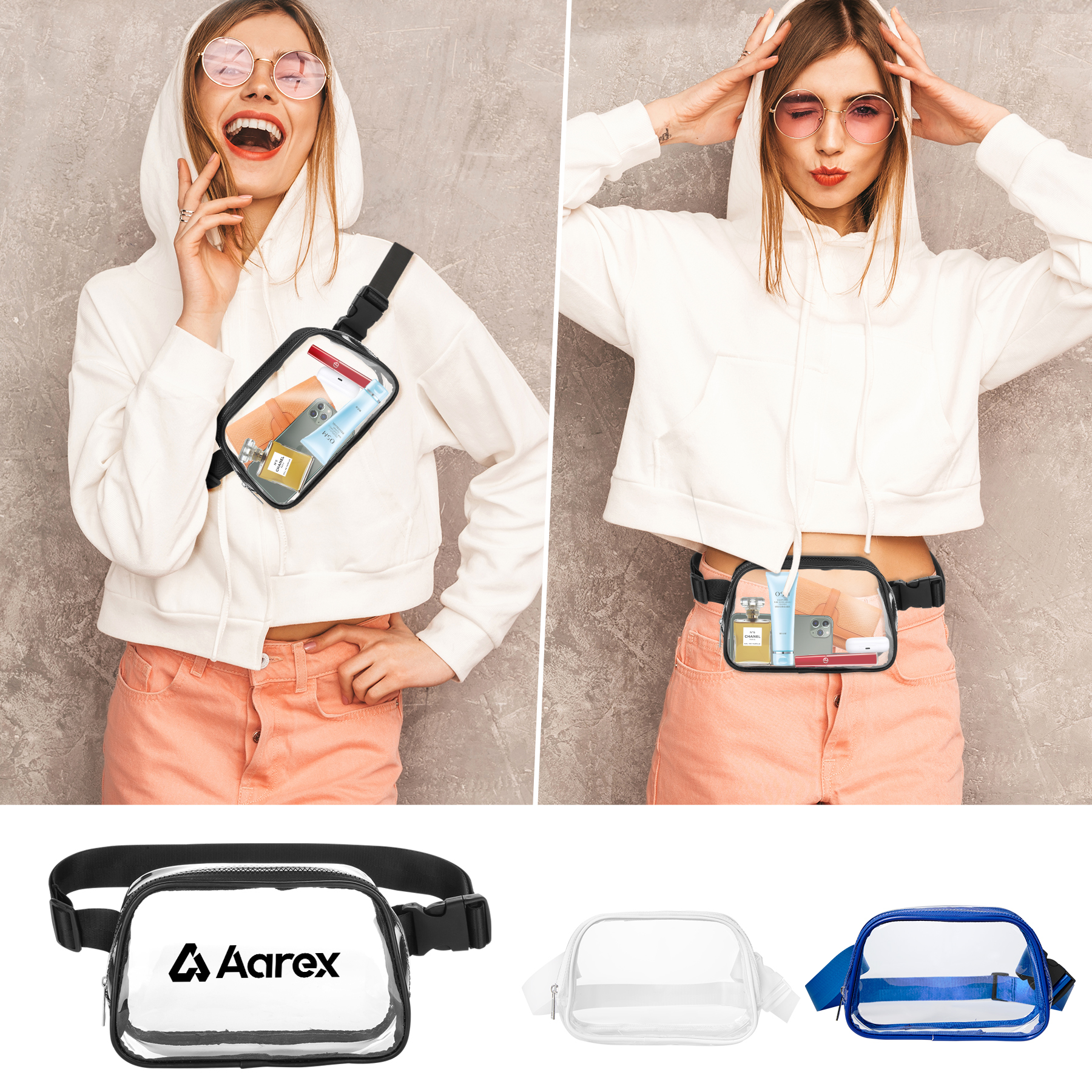 Stadium Approved Clear PVC Crossbody Belt Bag 3