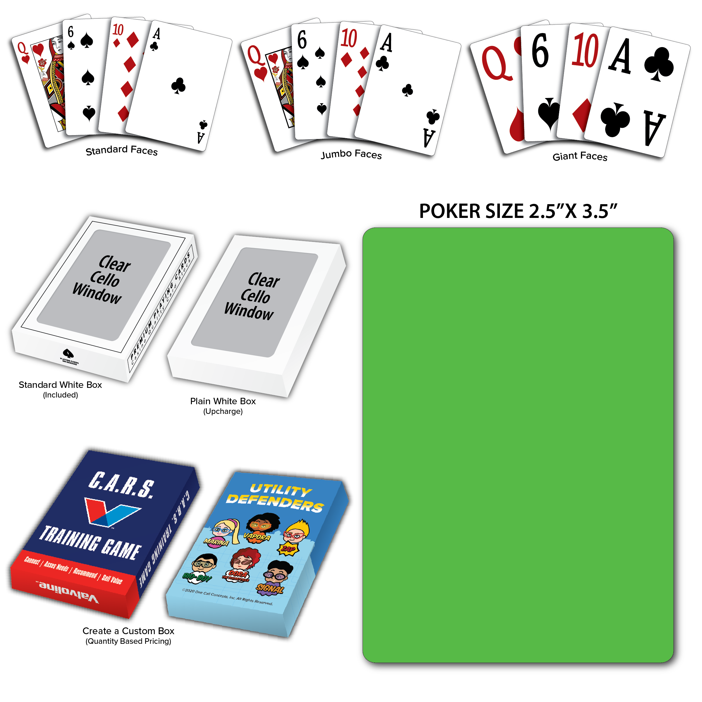 Solid Back Lime Poker Size Playing Cards 2