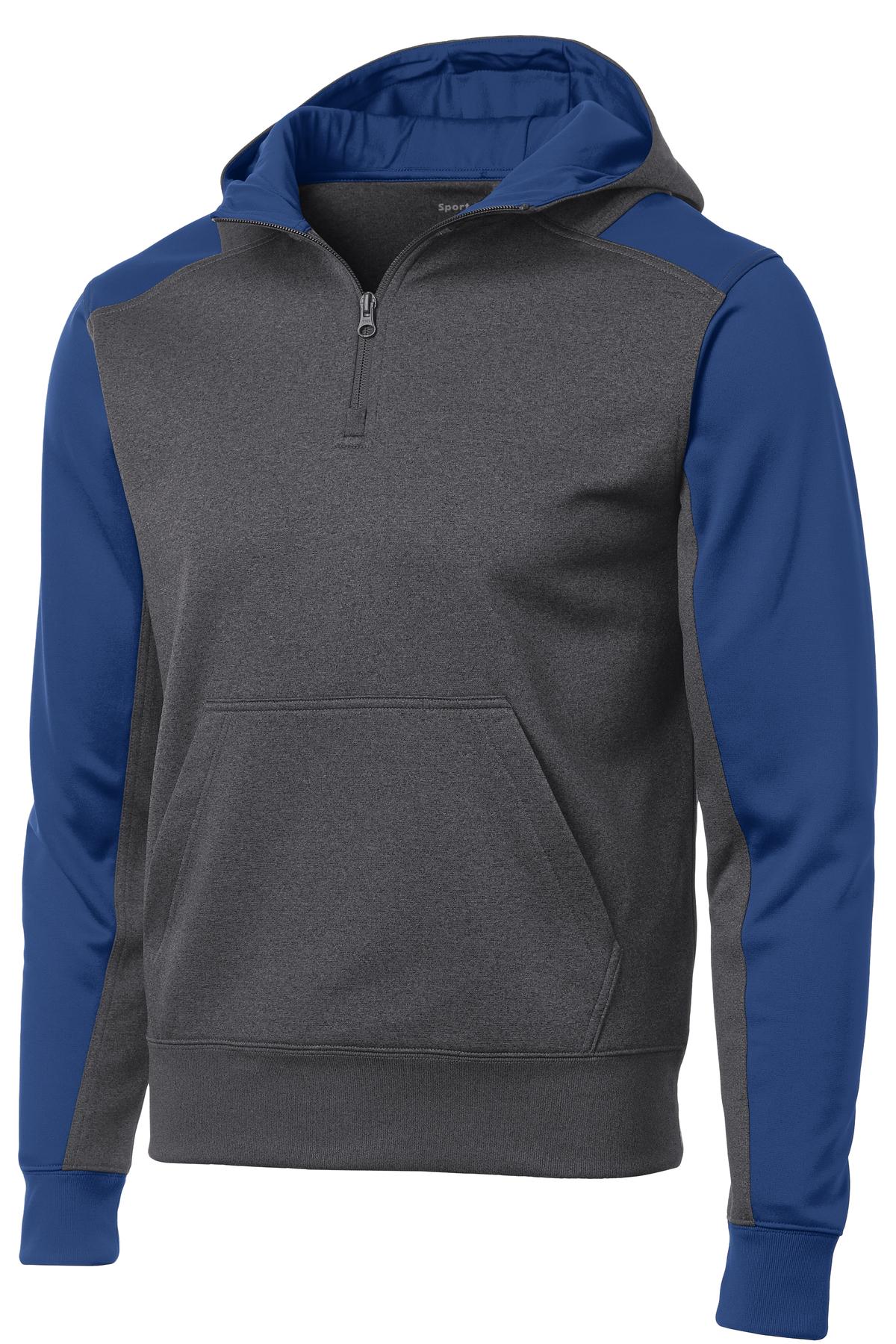 Sport-Tek Tech Fleece Colorblock 1/4-Zip Hooded Sweatshirt. ST249, custom hoodie or sweatshirt with logo imprint 52