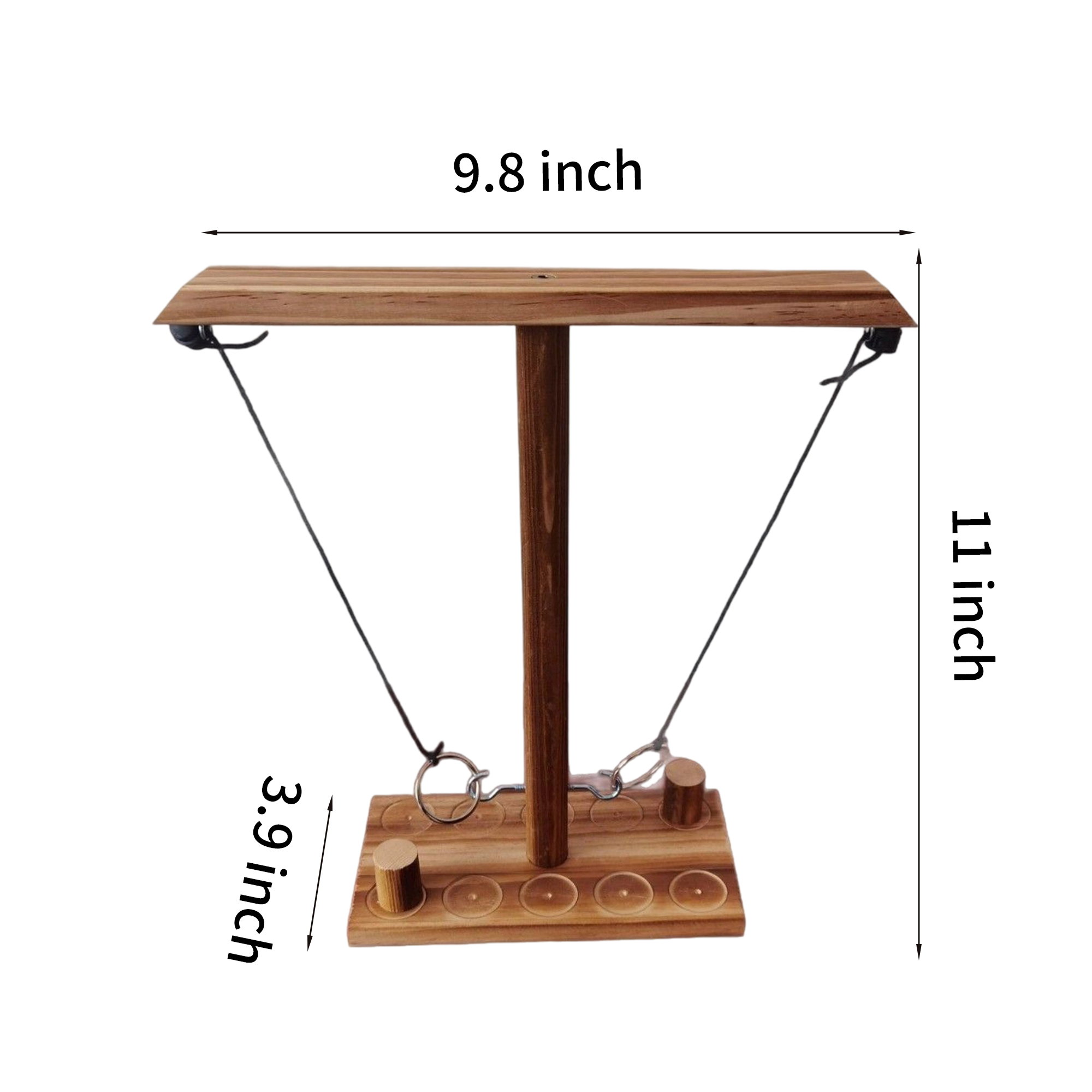 Desktop Wood Ring Toss Game 9.8" Length x 3.9" Width x 11" Height 4