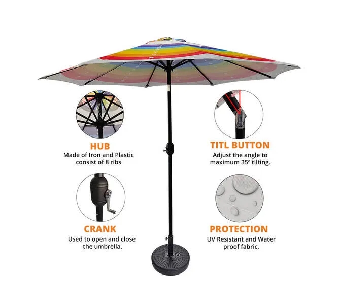 Custom Market Umbrella 8.58Ft Diameter 8