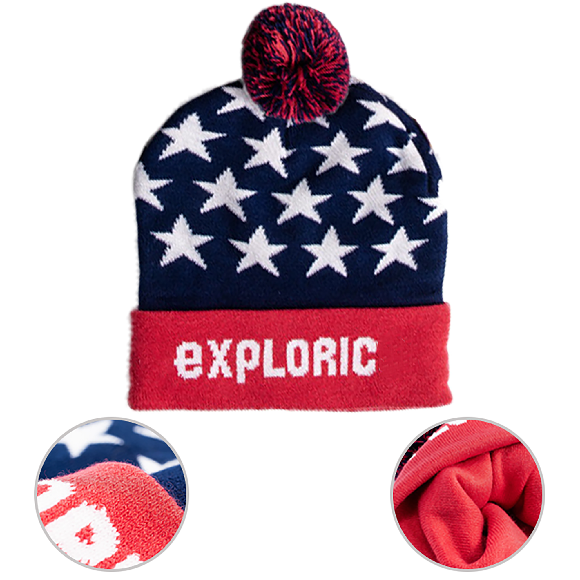 Patterned Knit Acrylic Beanie 4