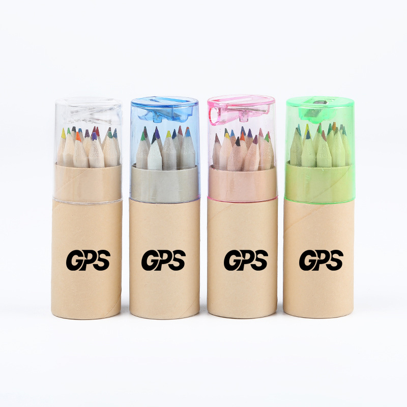 12 Colored Pencils Set With Sharpener