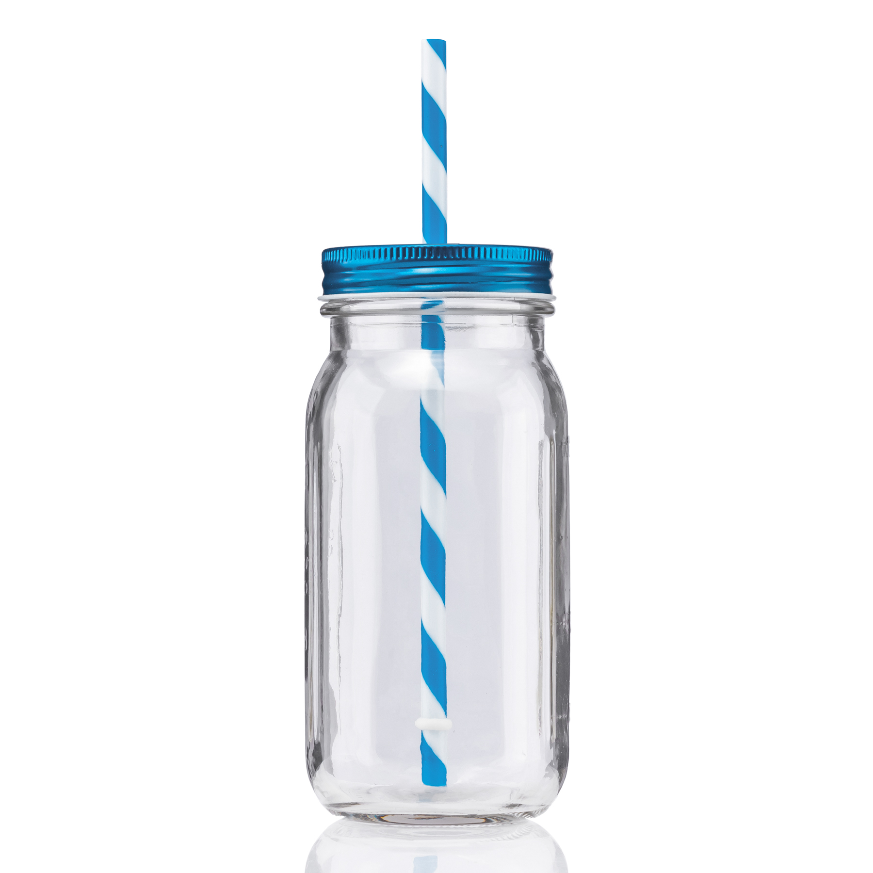 20 oz Mason Jason with Striped Straw Glass 6