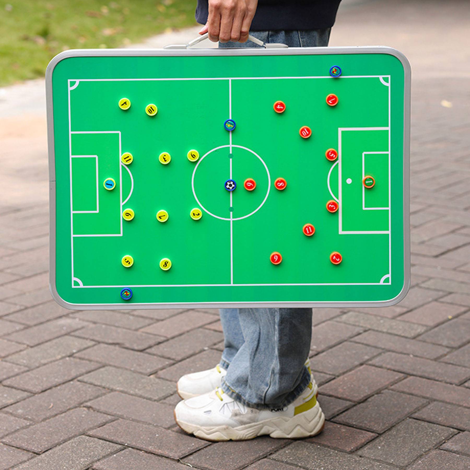 Aluminum alloy folding portable magnetic football board 5