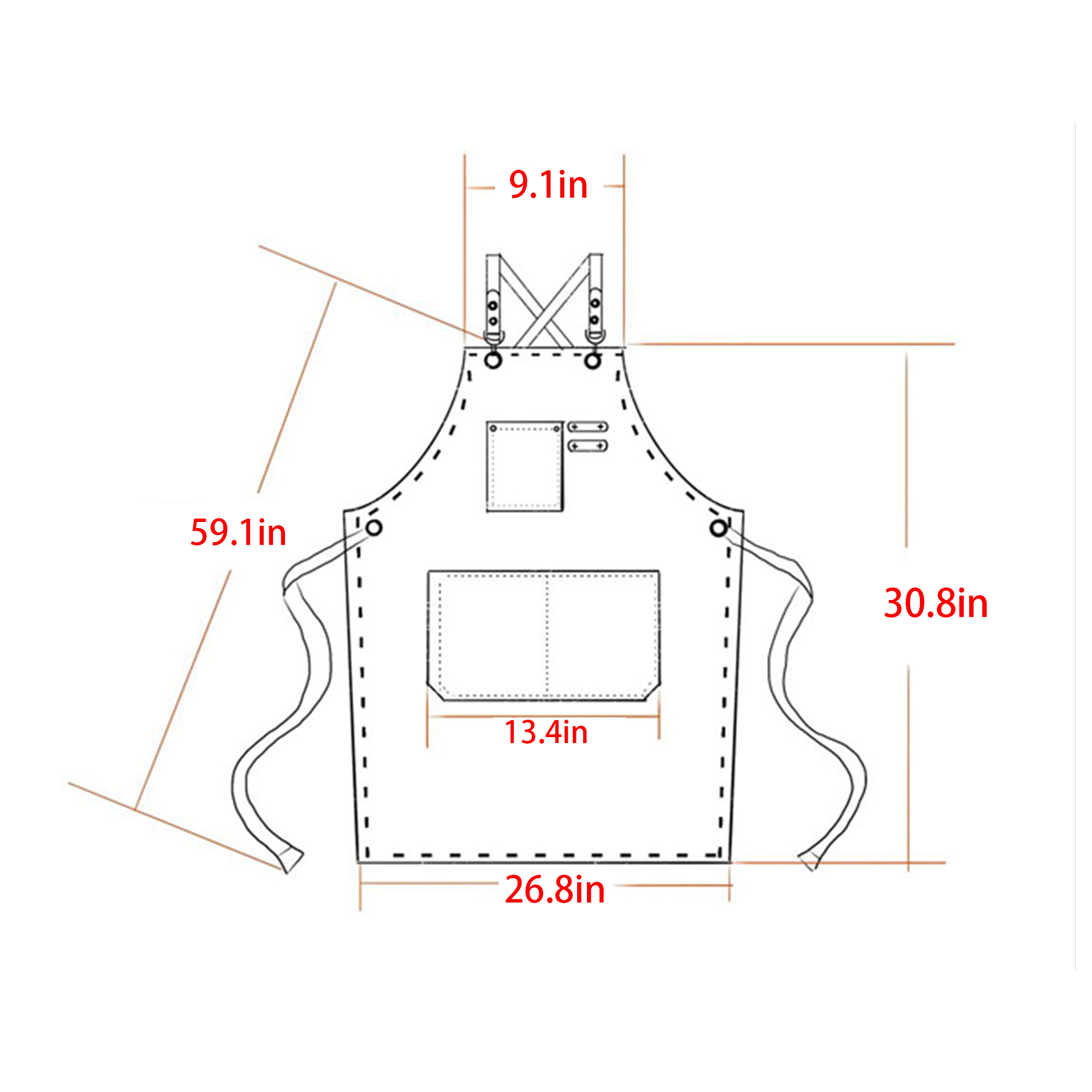 Heavy Duty Canvas Cross Back Apron With Pockets 10