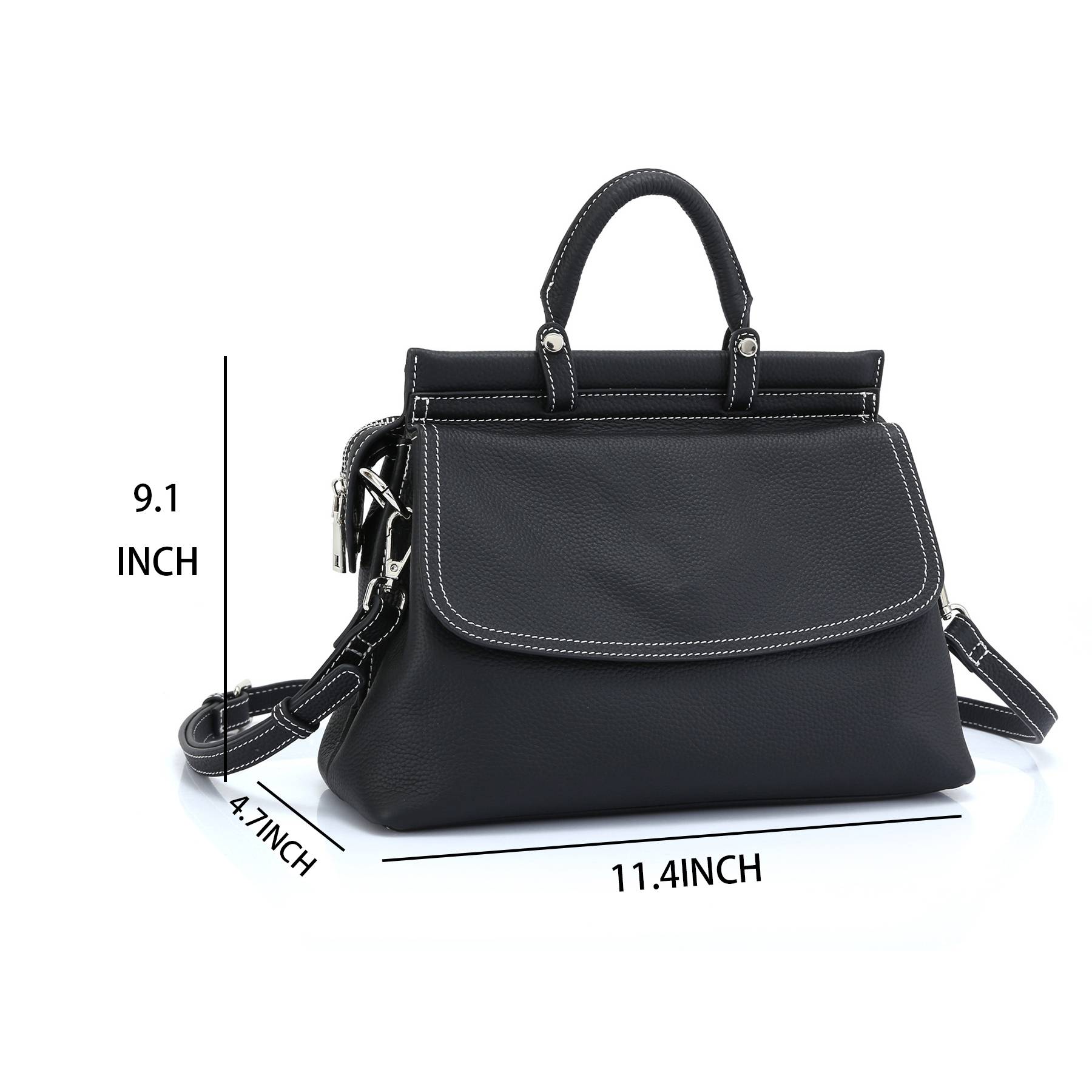 Genuine Leather Fashionable Large Crossbody Tote Bag 14