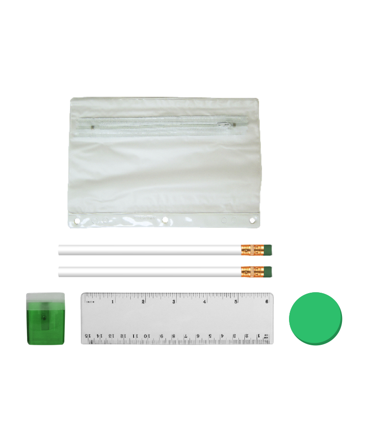 School Kit - Eco Pencils - Sharpener - Ruler - Round Eraser 3