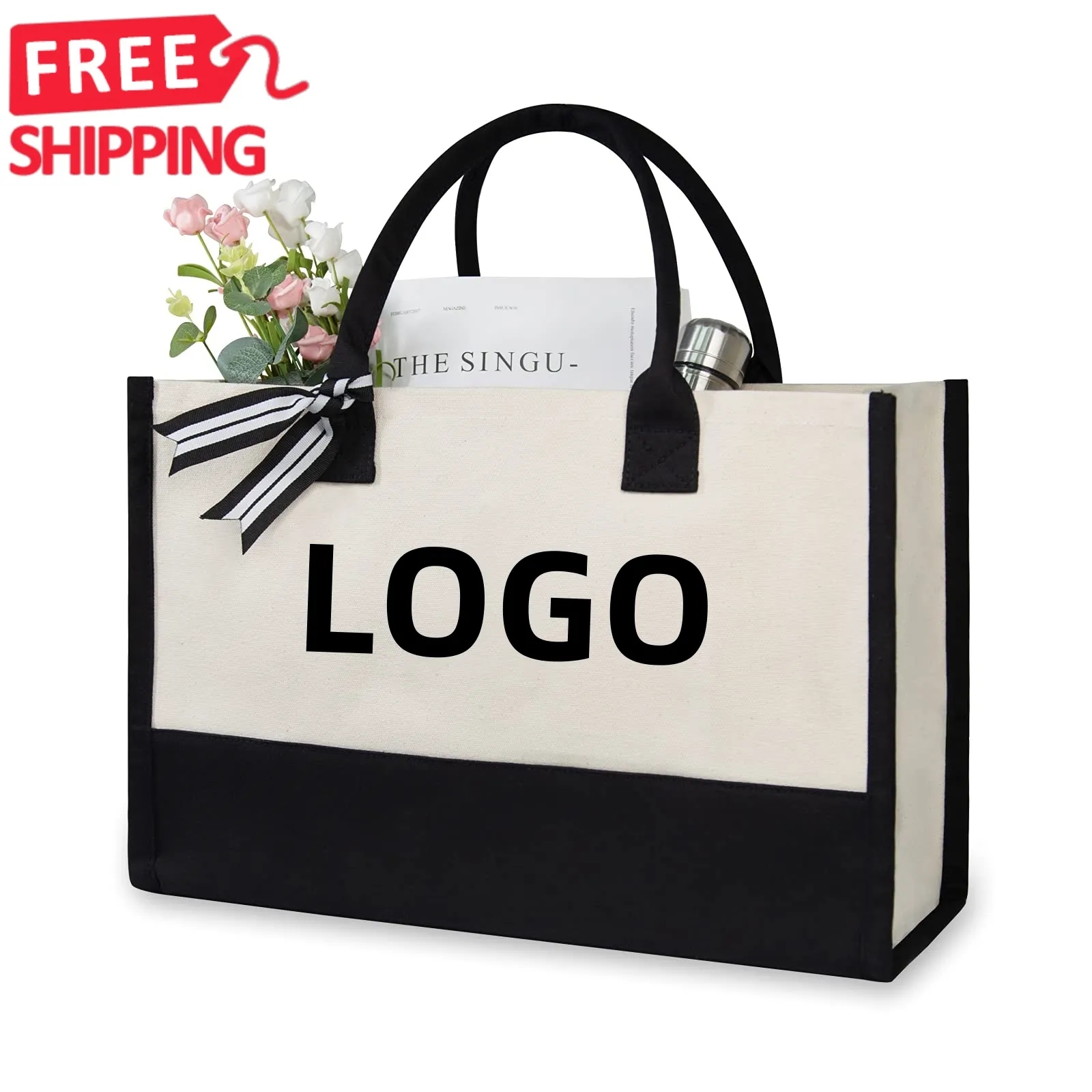 Jute Beach Tote Bag, custom tote bag with logo imprint 3